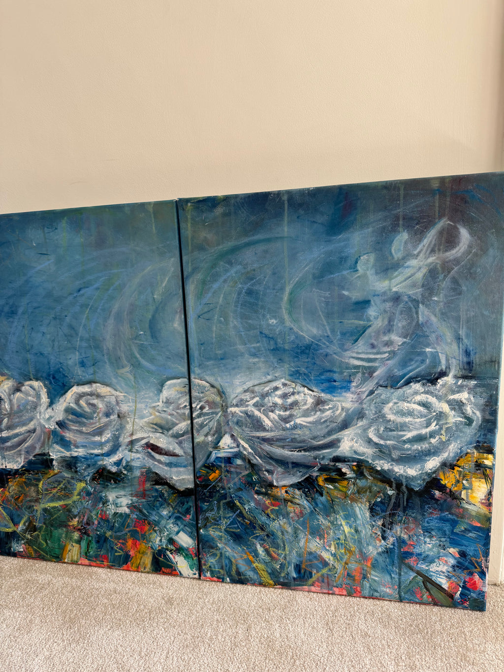The Garden Between Worlds - Original Painting - Diptych, two panels