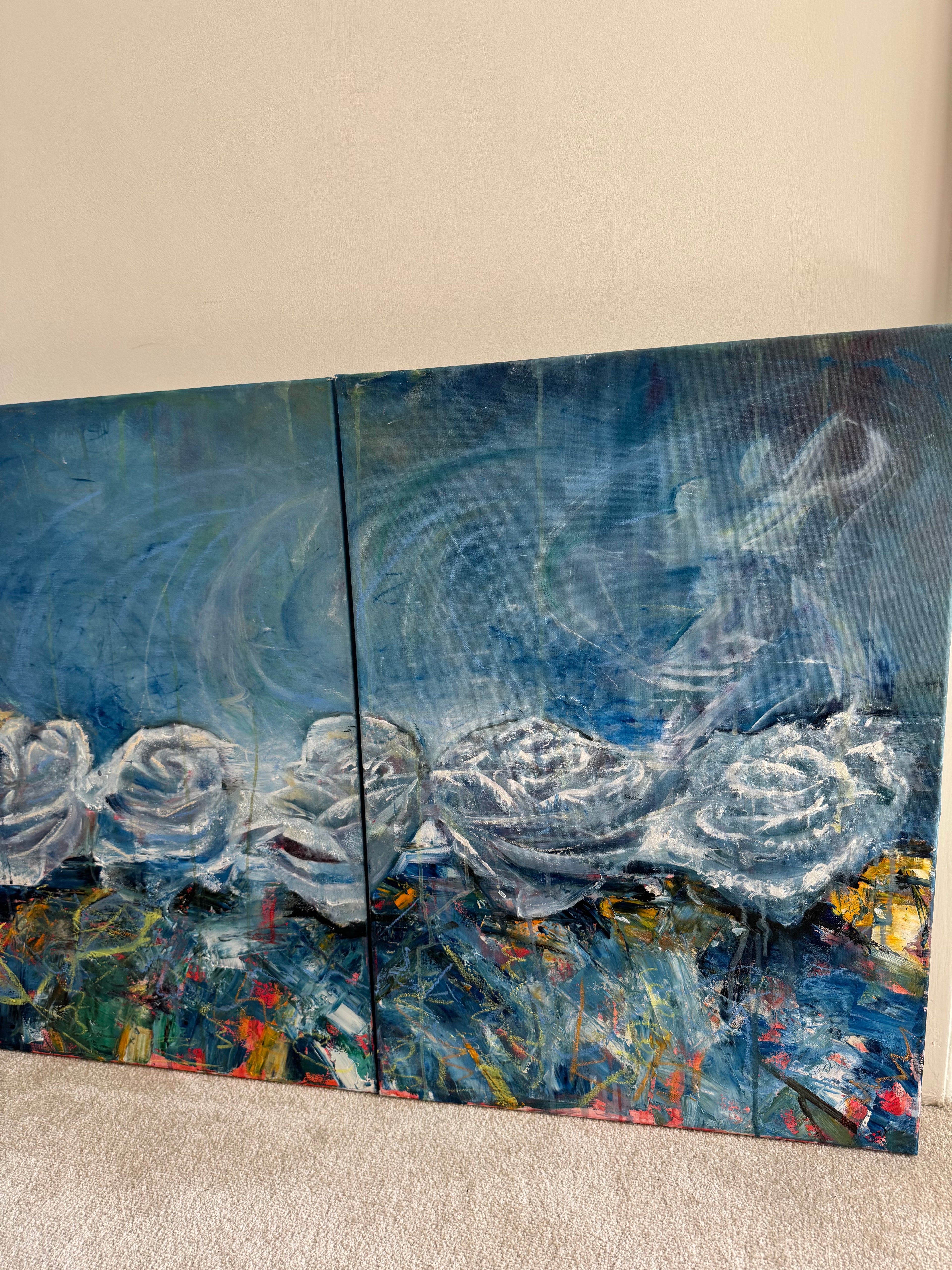 The Garden Between Worlds - Original Painting - Diptych, two panels