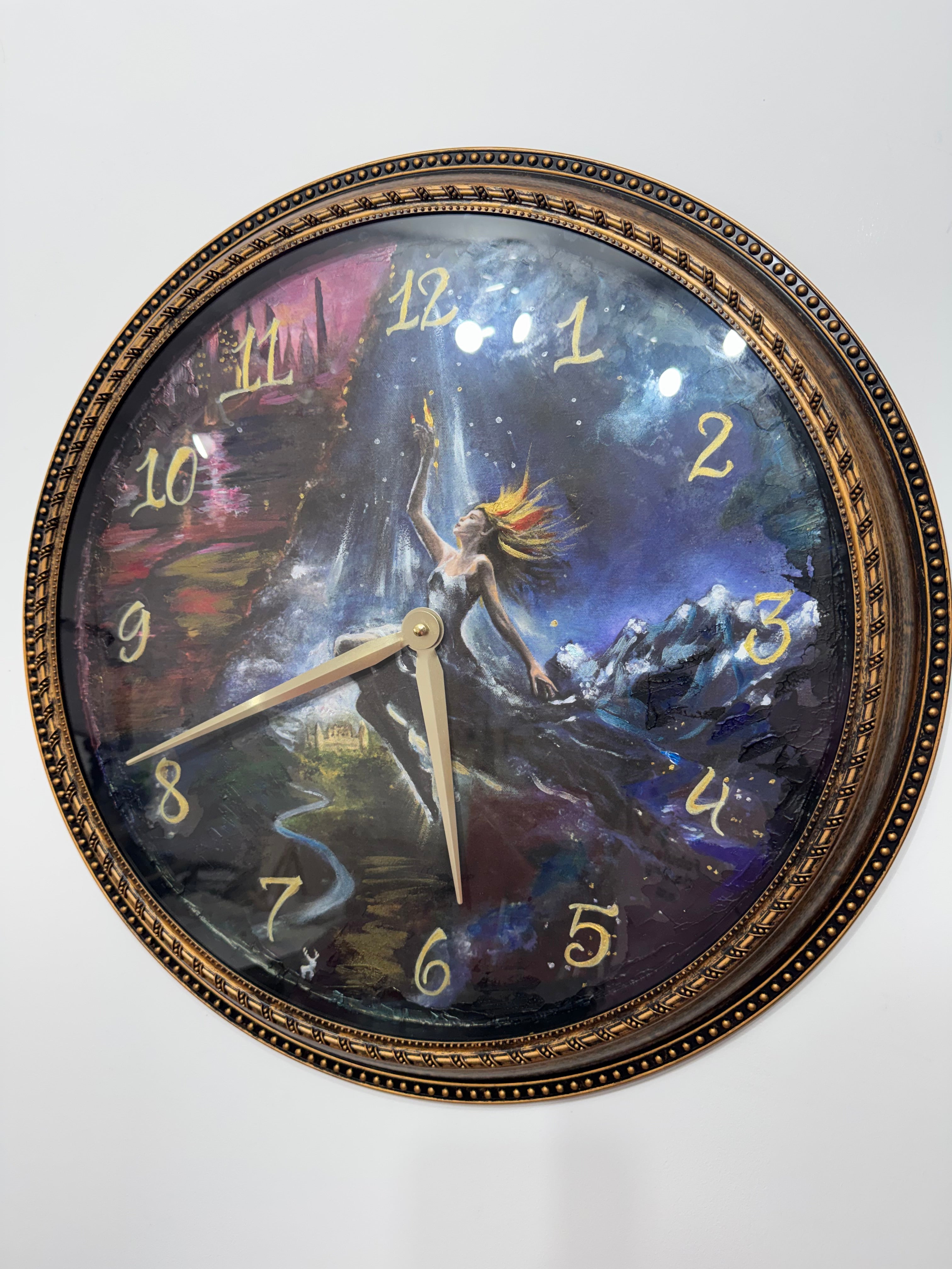 Find My Way Home — Hand-Embellished Fantasy Wall Clock