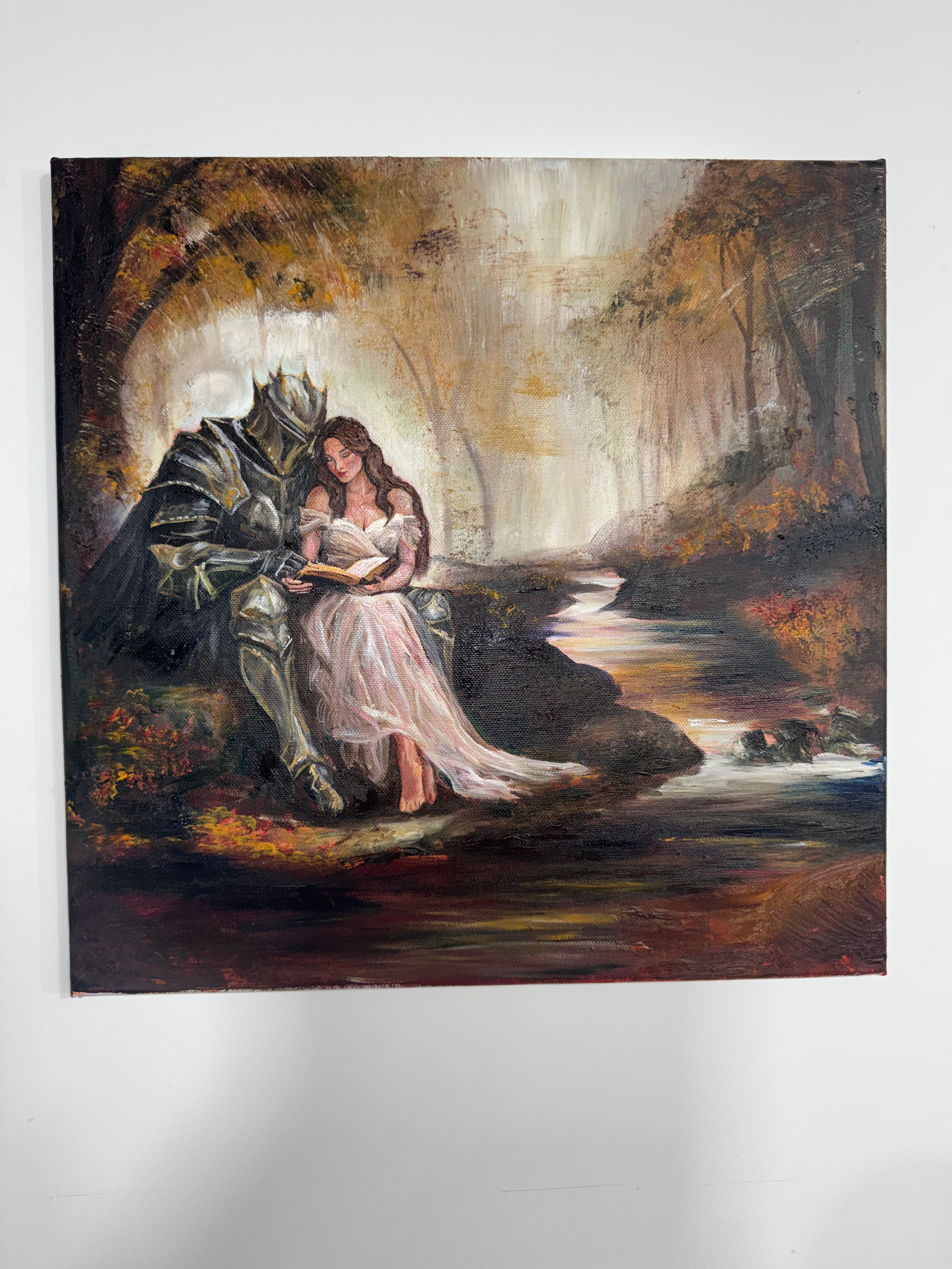 The Knight who Listened - Framed Original Painting