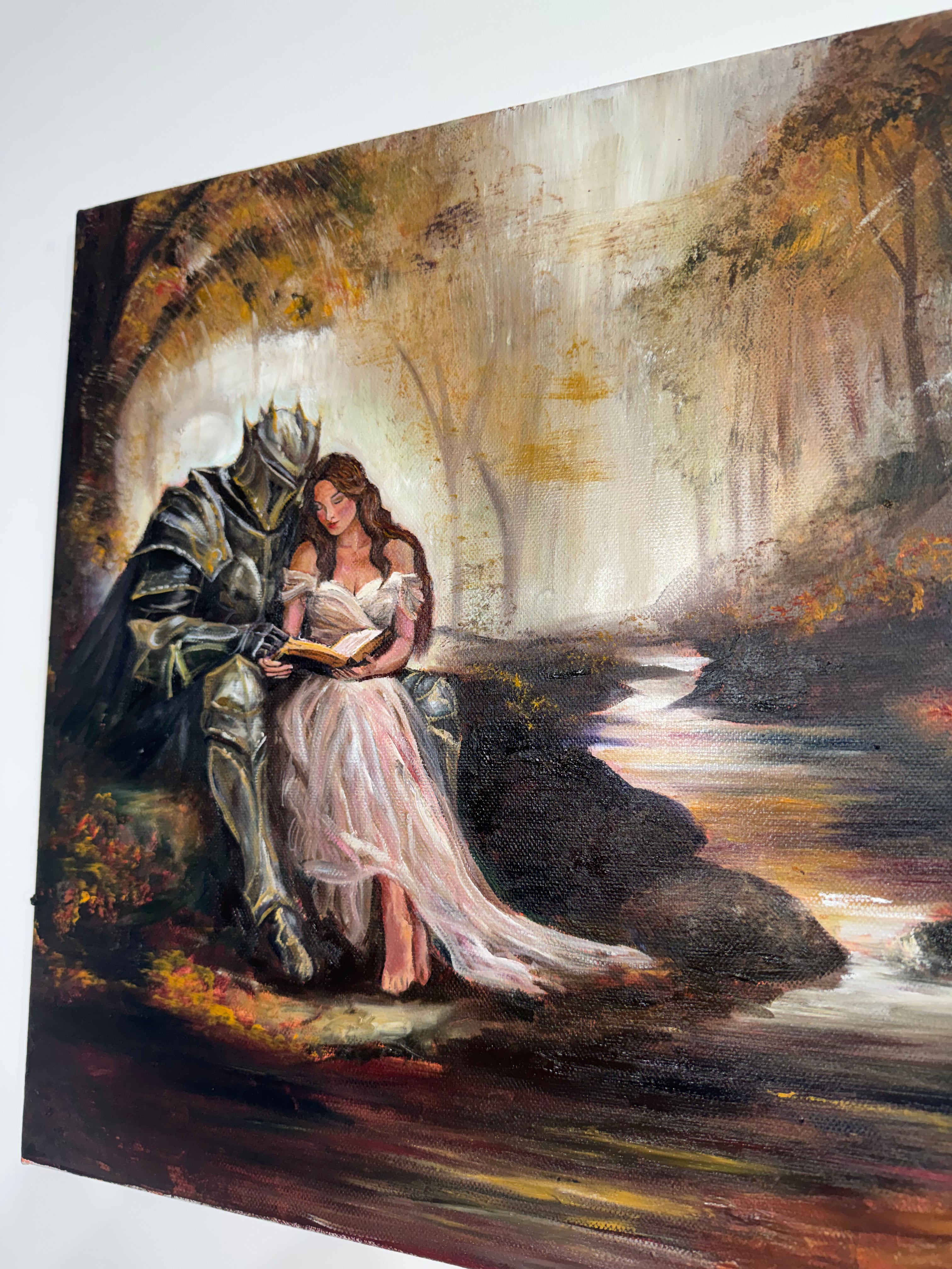 The Knight who Listened - Framed Original Painting